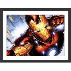 Quadro Decorativo Super Heróis Homem De Ferro Decorações Com Moldura -