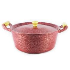 Caçarola Panela Reta Craqueada De Alumínio Alça Madeira 38cm - DIVIFOR