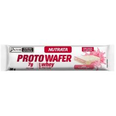 Barra Whey Proto Wafer Sabor Morango C/ 1Un 30G Nutrata
