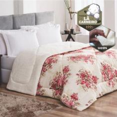 Edredom Confort Queen Dupla Face Sherpa Toque Lã Carneiro - Laranja - 