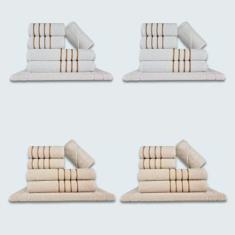 Jogo De Toalhas 24 Ps Coleo Montreal 100% Algodo Br+bg - Toalhas Beka