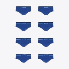 Kit 8 Cuecas Lupo Slip Fio Texturizado Sem Costura 00624-003, Azul naú