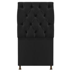 Cabeceira Sofia 90cm Solteiro Suede Preto