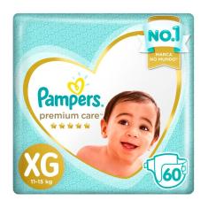 Fralda Pampers Premium Care Tamanho XG Pacote Hiper 60 Fraldas Descartáveis