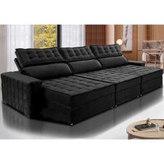 Sofá Retrátil e Reclinável 3,85m Cama inBox Big Star. com SoftGel D40 Velupluma