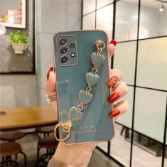 Para samsung a13 caso amor coração pulseira caso de telefone para samsung galaxy a32 a23 a33 a53 a73 a52 a72 a71 a51 a31 a11 a50 a20 capa, cinza, para a22 5g