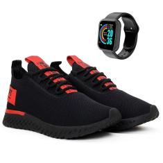 Kit Tênis Academia Masculino Caminhada Treino Malhar Musculação Olymp BF Shoes + Smartwatch D20