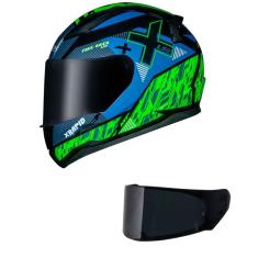 Capacete LS2 FF353 Rapid Xtreet Azul e Verde Mais Viseira Fumê