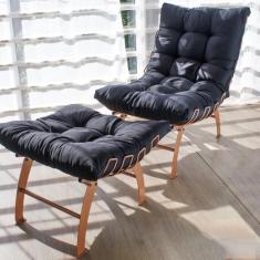 Poltrona Costela com Puff - Nabas Estofados