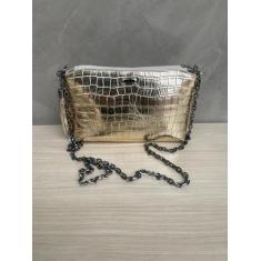 Bolsa Feminina Transversal Croco Festa Balada Alça Corrente Reforçada 