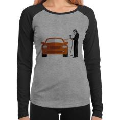 Baby Look Raglan Pintor Automotivo Manga Longa - Foca na Moda, Cinza, 
