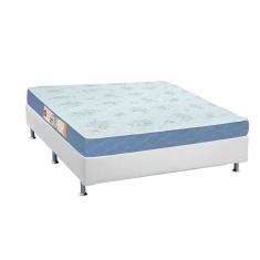 Cama Box Casal: Colchão Espuma Castor D45 Sleep Max + Base Crc Courano White(138X188)