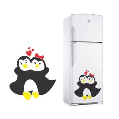 Adesivo Decorativo De Geladeira E Parede Casal De Pinguim