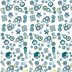 Papel Parede Estrela E Bolhas Azuis Adesivo Decorativo Sala