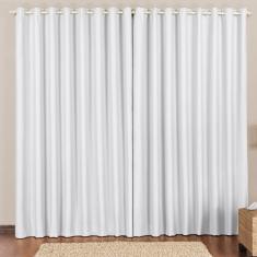 Cortina 2 Mts Sala Quarto Escritório Blackout Para Trilho Comum Gelo