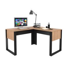 Mesa De Canto Para Escritório Me4181 Amêndoa/preto
