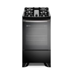Fogão A Gás De Piso 4 Bocas Electrolux Em Inox Com Vaporbake - Fe4gp Preto Bivolt