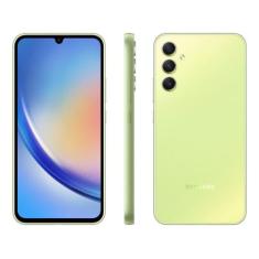 Smartphone Samsung Galaxy A34 128GB Verde Lima 5G Octa-Core 6GB RAM 6,