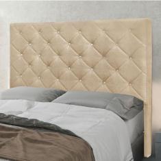 Cabeceira Cama Box Casal 140 cm Tania Linho S04 - D'Rossi, Dourado