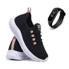 Tênis Feminino Dahazzi Para Academia Ginastica Caminhada Leve Conforto + Relógio-Feminino