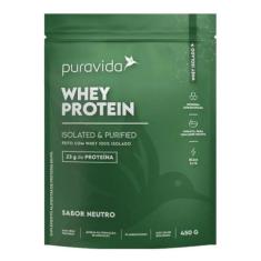 Whey Protein Isolado Puravida, Proteína Iso, 450g, Neutro