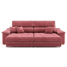 sofá 3 lugares retrátil e reclinável raul veludo telha