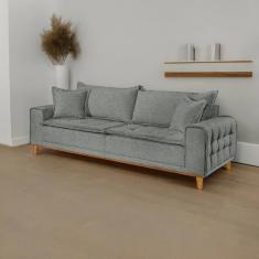 Sofá Fixo 2 Lugares Luxo 160 cm Orfeu Bege Claro