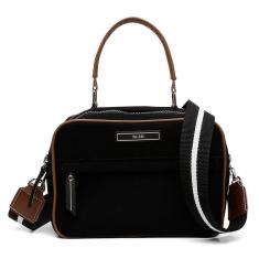 Bolsa Transversal Casual Feminino Com Zíperes Detalhe Costura E Alça Ajustavel