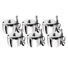 Kit 06 Açucareiro Inox Com Colher Para Sua Cozinha 250Ml - Kehome, Ino