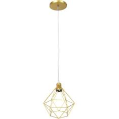 Pendente Aramado Diamante Luminária Lustre Cabo Cristal 2 Mt Industria