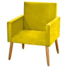 Poltrona Nina para Sala de Jantar Suede Amarelo - JBF Poltronas
