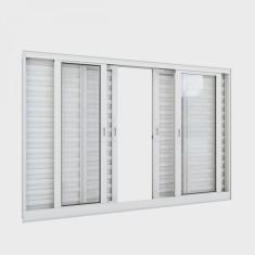 Janela de Alumínio Veneziana 100x200cm 6 Folhas Lucasa Alumínios