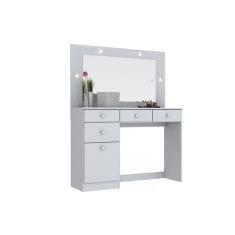 Penteadeira Chanel c/ 1 Porta 4 Gavetas e Espelho Branco - Henn