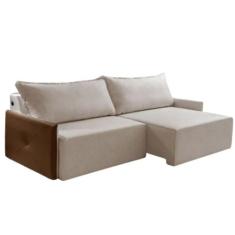 Sofá Retrátil Cannes 190cm Braço Em material sintético com Entrada USB