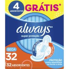 Absorvente Always Super Proteção Seca com Abas - 32 Unidades