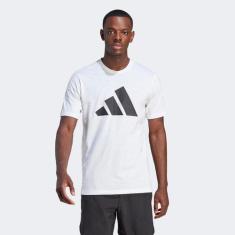 Camiseta Adidas Training Essentials Logo Masculina, Branco, Preto, M