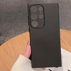 Capa de telefone ultrafina transparente fosca para Samsung S23 Ultra S22 Plus S21 FE Note 20 A73 A53 A33 A13 A72 A52 A12 A03 Capa macia, preta, para A23 4G