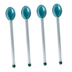 Cabilock 4 peças de colheres de café de vidro, colher de mistura, colher de sobremesa para bebidas, coquetéis, sucos