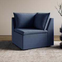 Sofá Modular de Canto 90cm Zen Cabecasa Madeiramadeira Azul Sereno