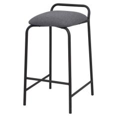 Banqueta Industrial Linx Média com Assento Estofado Preto/Grafite