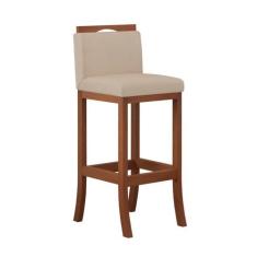 Banqueta em Madeira Maciça Londres Baixa CCS Interiores - Cimol