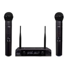 Microfone Sem Fio Dylan UDX-02 MULTI Duplo UHF Preto
