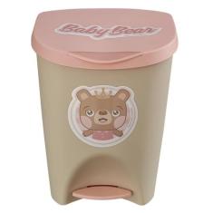 Lixeira Multiuso 7,5L Com Pedal Baby Usual Utilidades, Rosa