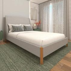 Cama Casal Estofada com Cabeceira Personalizável 100% MDF - Casa Lar D