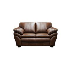 Sofá de Couro Gana 2 lugares Marrom Bicolor - Mempra Design
