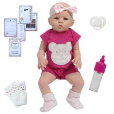 Boneca Reborn Bebê Realista Fofinha Com Vários Acessórios - Cegonha Re
