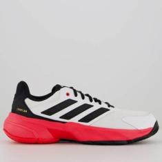 Tênis Adidas CourtJam Control 3 Branco e Vermelho-Masculino