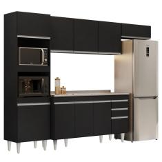Armário de Cozinha Modulada 4 Peças CP12 Balcão com Pia Inox Preto - Lumil