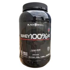 Whey 100% HD Pote (900g) - Sabor: Morango - Black Skull, 900g, Morango