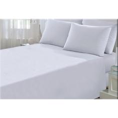 Jogo De Lençol Branco Solteiro 3 Pçs Algodão Percal 150 Fios